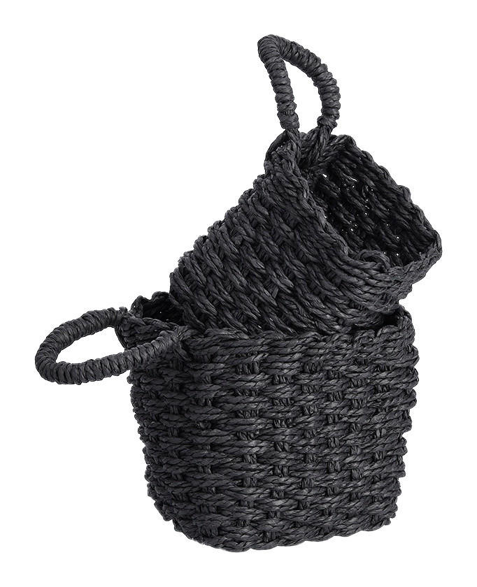 Zeller Aufbewahrungskorb-Set schwarz Papiergeflecht Aufbewahrungskorb-Set_2tlg. - schwarz - Zeller