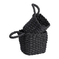 Zeller Aufbewahrungskorb-Set schwarz Papiergeflecht Aufbewahrungskorb-Set_2tlg. - schwarz - Zeller