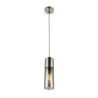 GLOBO Pendelleuchte nickel matt Glas Metall H/D: ca. 152,5x10,5 cm E27 1 Brennstellen ANNIKA - nickel matt (10,50/152,50cm) - GLOBO
