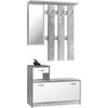 Kompaktgarderobe Rudolf Beton Optik weiß B/H/T: ca. 100x180x25 cm Rudolf - weiß (100,00/180,00/25,00cm)