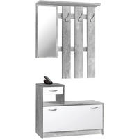 Garderobe Rudolf Beton Optik weiß B/H/T: ca. 100x180x25 cm Rudolf - weiß (100,00/180,00/25,00cm)