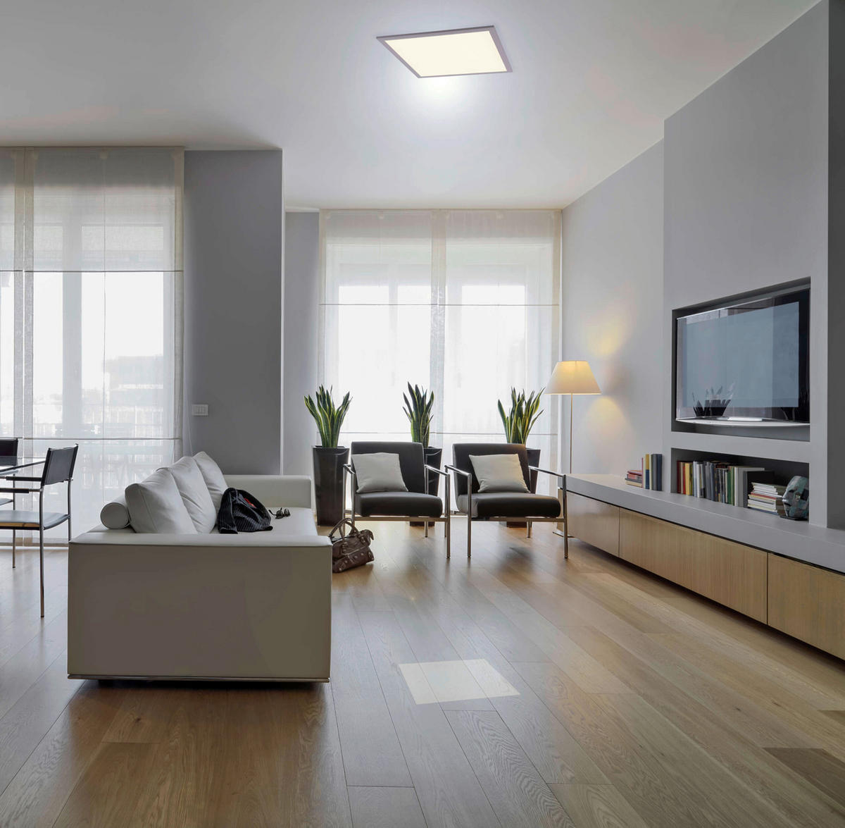 Näve Leuchten LED-Panel 1297903 weiß Metall Kunststoff B/H/T: ca. 45x5x45 cm 1 Brennstellen Sorriso - weiß (45,00/5,00/45,00cm) - Näve Leuchten