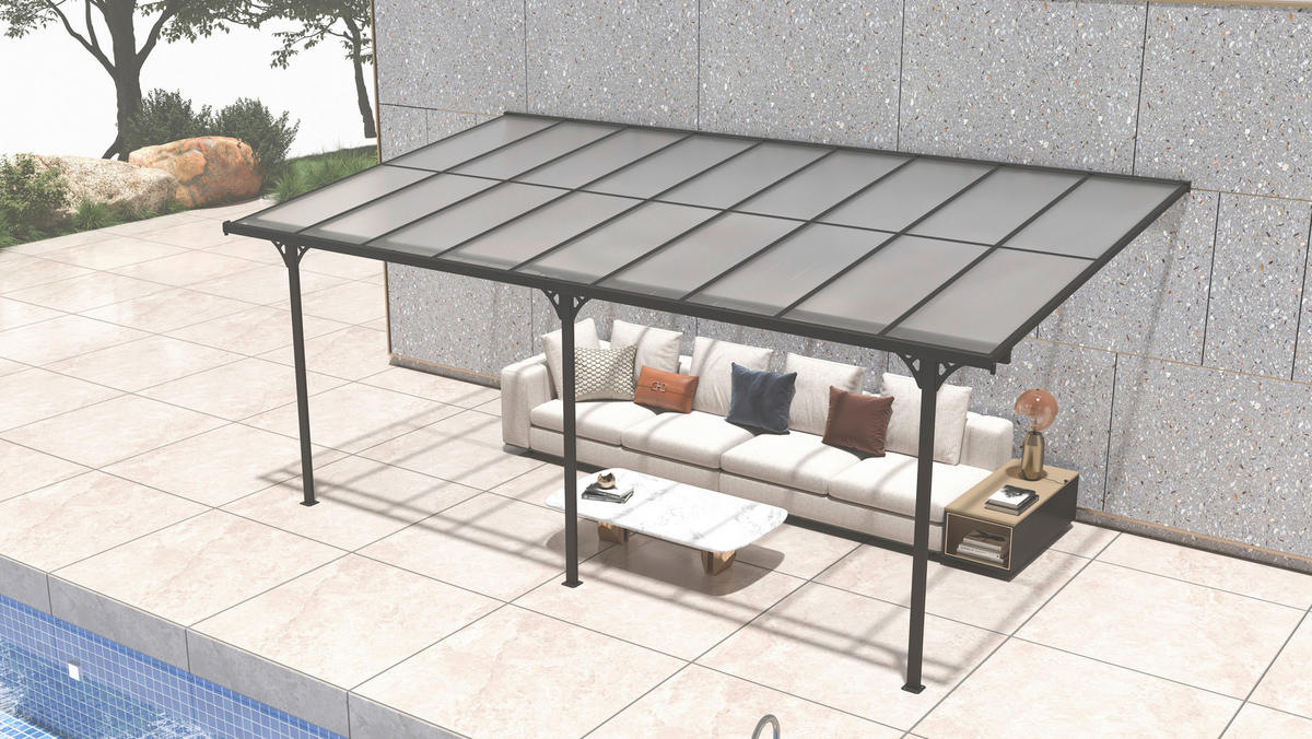 Westmann Terrassenüberdachung Bruce grau Aluminium B/H/T: ca. 556x270x300 cm Bruce - grau (556,00/270,00/300,00cm) - Westmann