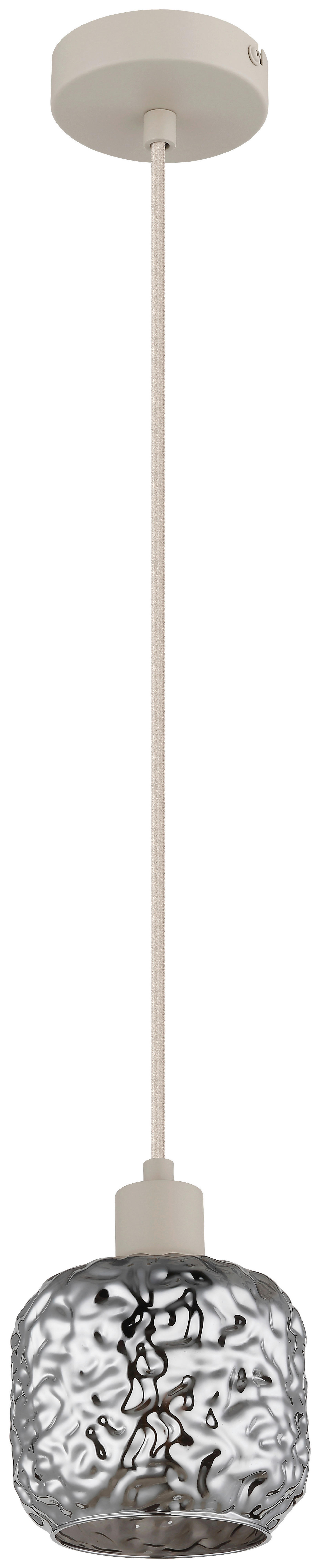 GLOBO Hängeleuchte Rauch beige Glas Metall B/H/L: ca. 18x24x18 cm E27 1 Brennstellen Hängeleuchte-Antonio - beige/Rauch (18,00/18,00/24,00cm) - GLOBO