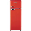 Wolkenstein Retro Kühl-/Gefrierkombination GK212.4RT FR rot B/H/T: ca. 54,5x145,6x62,6 cm Kühl-/Gefrierkombi GK212.4RT FR - rot (54,50/145,60/62,60cm) - Wolkenstein