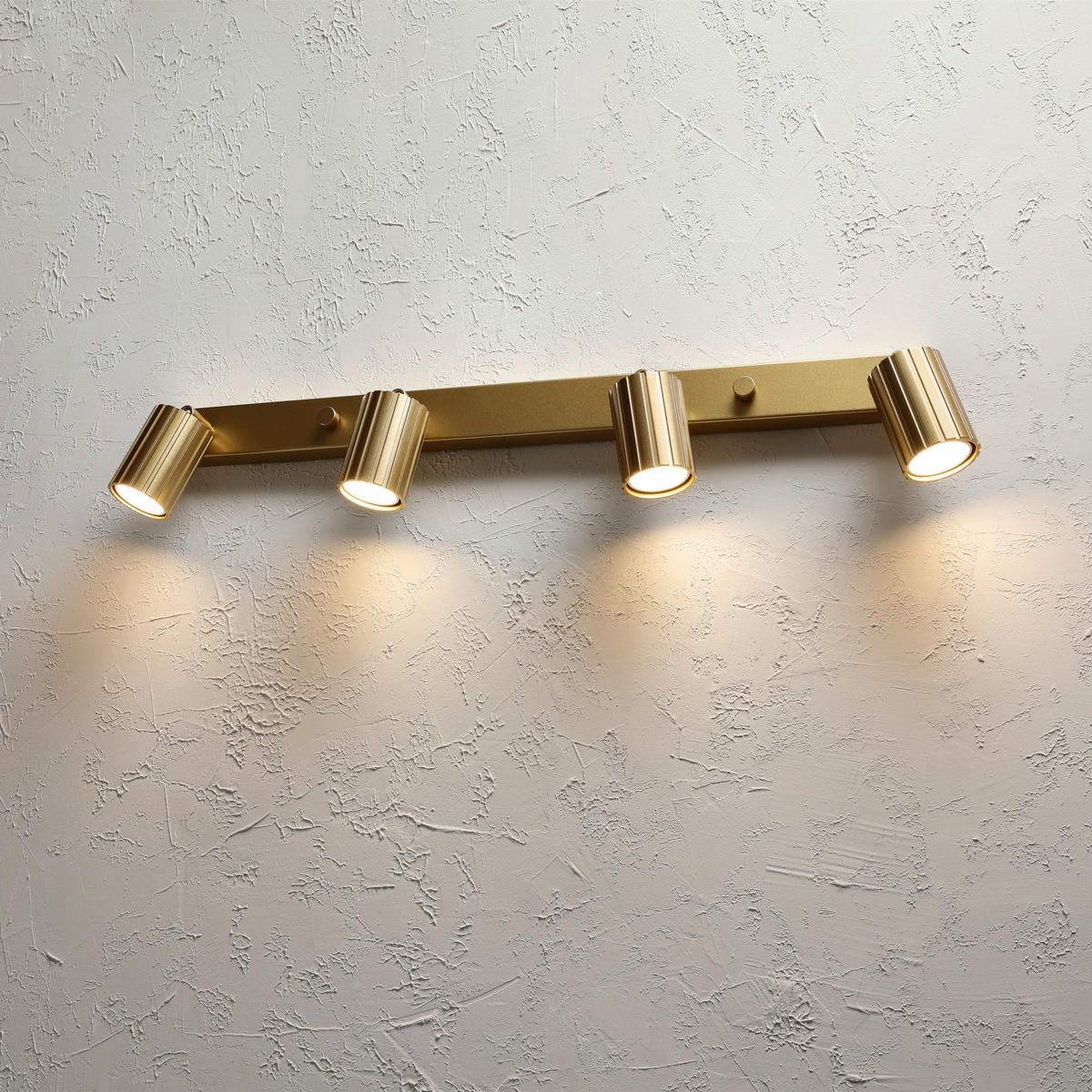 Lamkur Strahler gold Stahl B/H/L: ca. 6,5x16,5x81 cm 4 Brennstellen Prisma - gold (81,00/6,50/16,50cm) - Lamkur