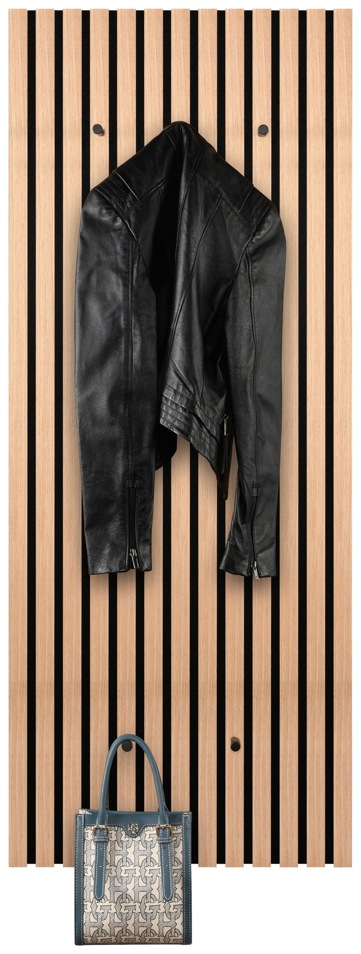 Wandgarderobe Grace Eiche Artisan Nachbildung schwarz B/H/T: ca. 50x125x7 cm Grace - Eiche/schwarz (50,00/125,00/7,00cm)