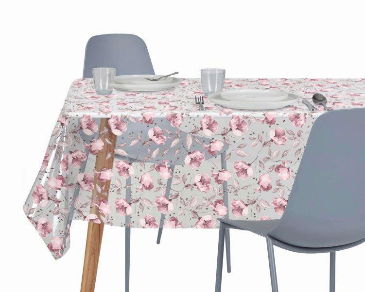 Abwaschbarer Tischbelag Fantasie Blüte transparent B: ca. 140 cm Fantasie Blüte - transparent (140,00cm)