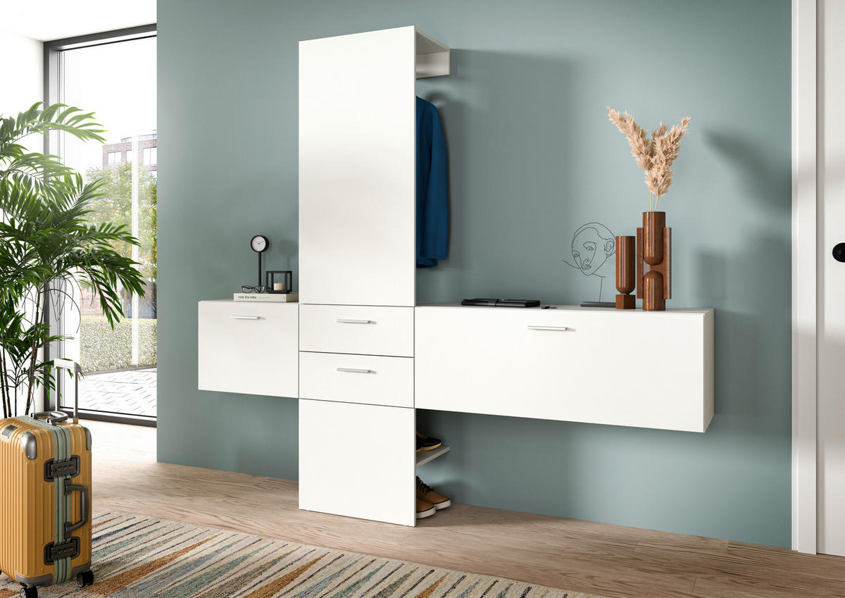 Garderobe VAGA weiß B/H/T: ca. 208x190x36 cm VAGA - weiß (208,00/190,00/36,00cm) - xonox.home
