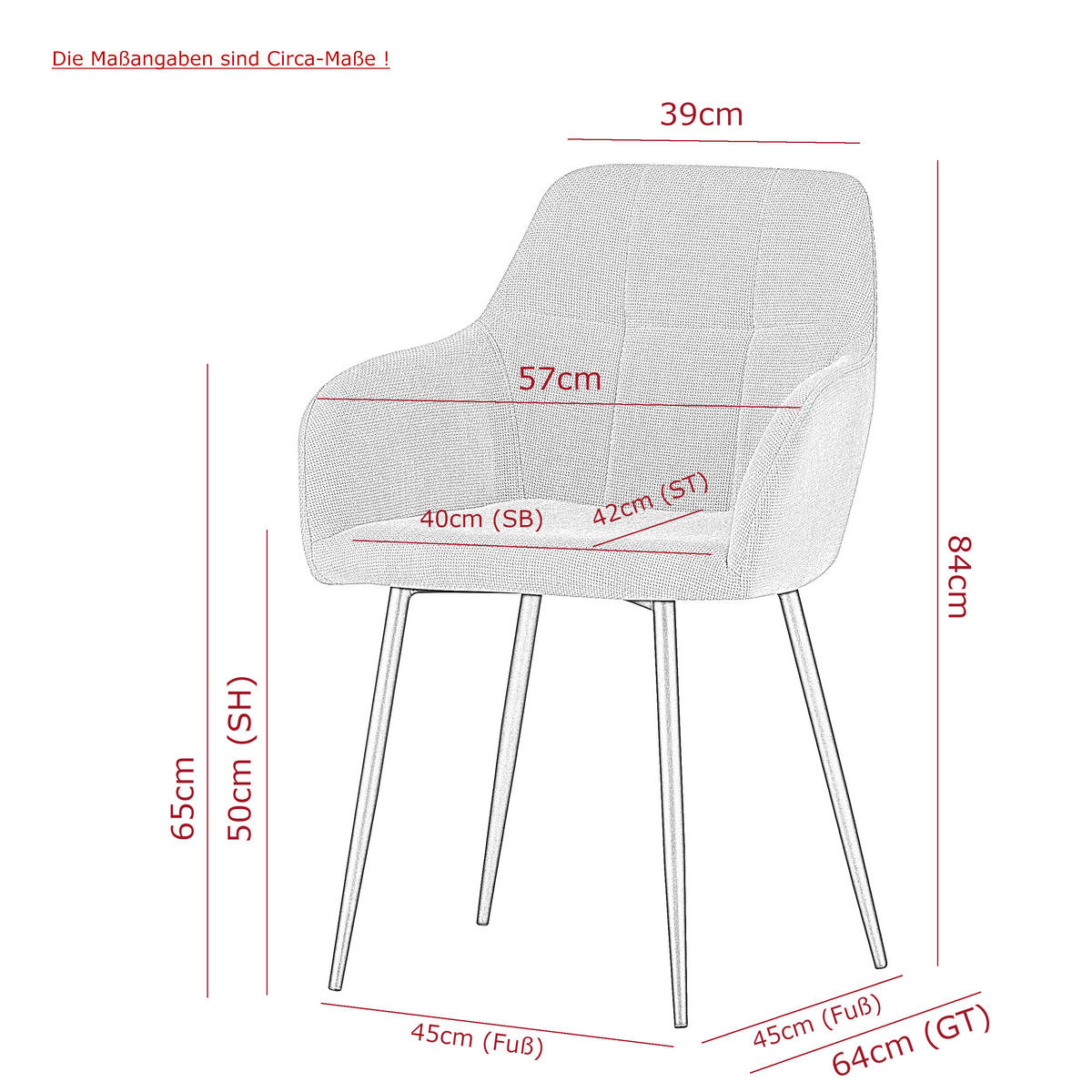 Armlehnstuhl Maria, 2er-Set anthrazit Microfaser Webstoff B/H/T: ca. 55x84x61 cm Maria, 2er-Set - anthrazit (55,00/84,00/61,00cm) - Hela