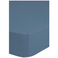 Baumwoll Spannbetttuch Satin Spannbetttuch-Satin 180x220cm - blau (180,00/220,00cm) - HIP