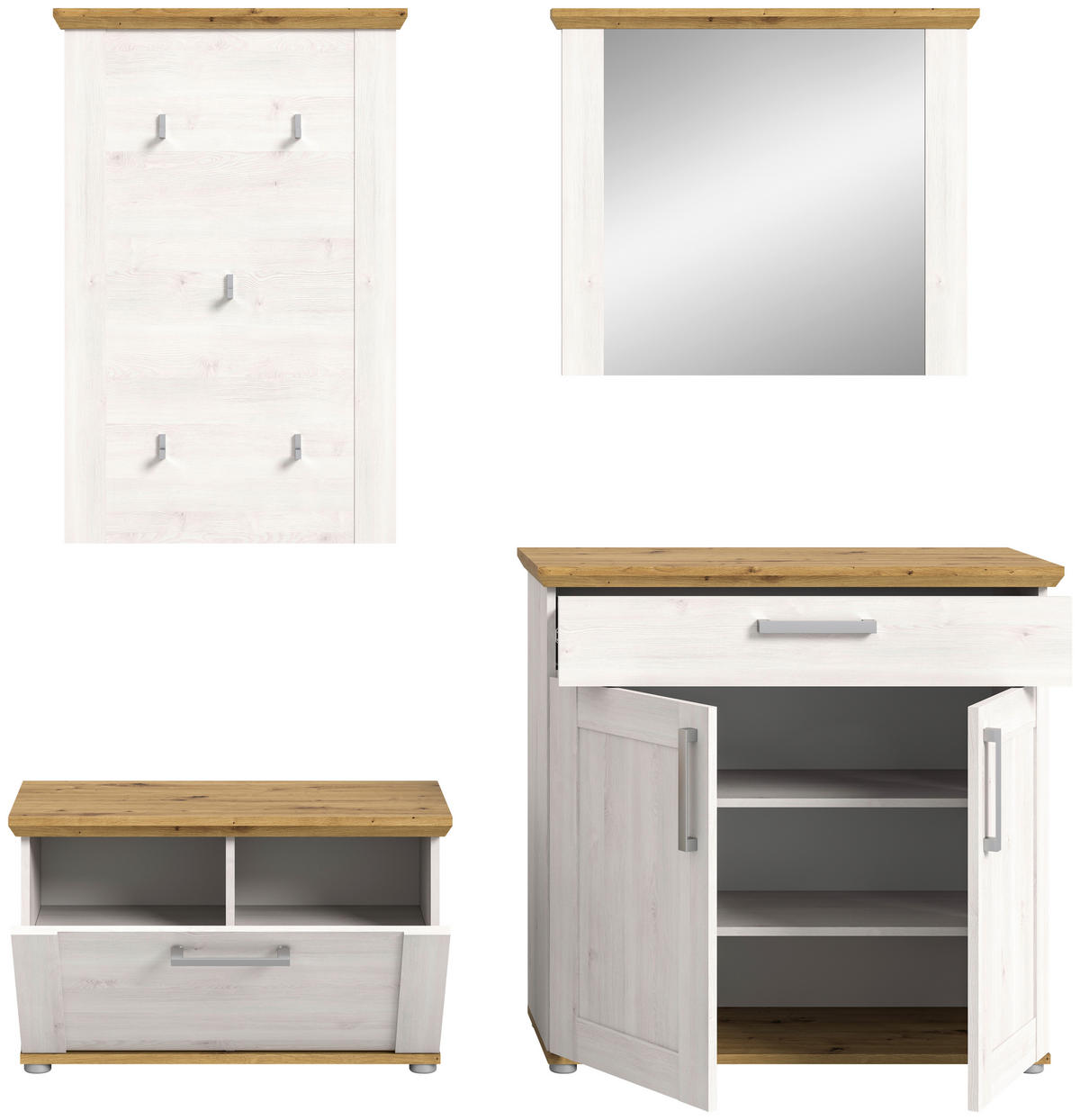 Garderobe Verona Sibiu Lärche Nachbildung Eiche Artisan Nachbildung B/H/T: ca. 190x196x39 cm Verona - Eiche (190,00/196,00/39,00cm) - xonox.home