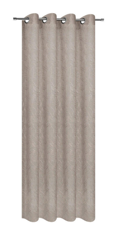 Ösenvorhang Blätter taupe B/L: ca. 140x245 cm Blätter - taupe (140,00/245,00cm) - Happy Home