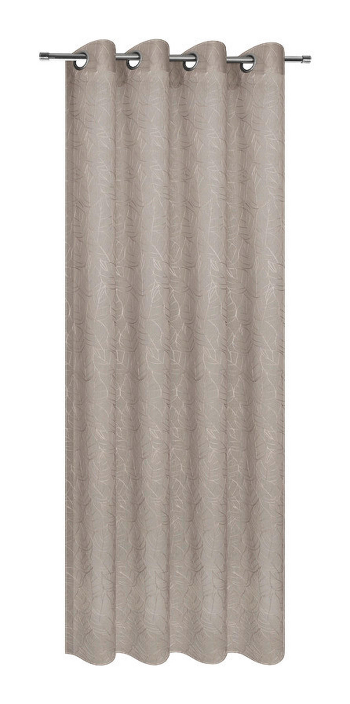Ösenvorhang Blätter taupe B/L: ca. 140x245 cm Blätter - taupe (140,00/245,00cm) - Happy Home