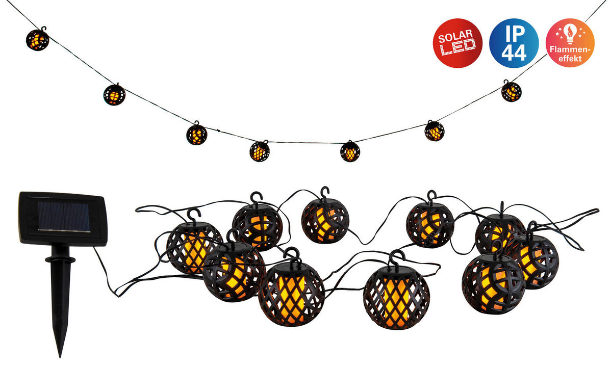 Solarlichterkette 5313022 schwarz Kunststoff B/H/T: ca. 7x10x485 cm Fogo - schwarz (7,00/10,00/485,00cm) - Näve Leuchten