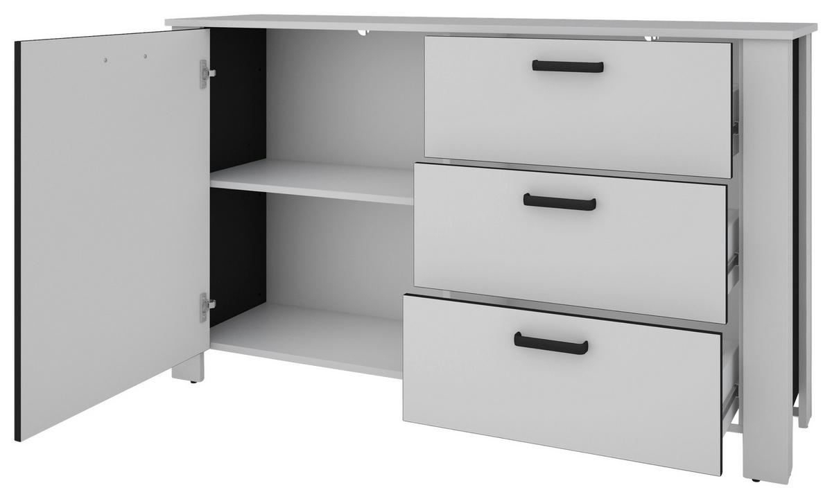 Sideboard FARO weiß schwarz B/H/T: ca. 140x84x40 cm FARO - weiß/schwarz (140,00/84,00/40,00cm) - byLIVING