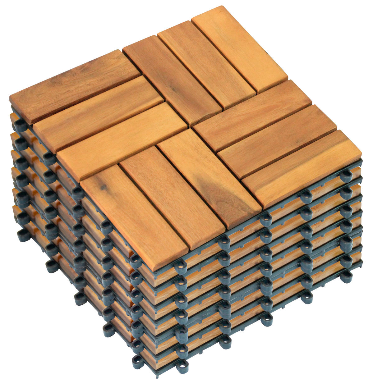 Terrassenfliese Akazie, 9 Stück im Paket hellbraun B/L: ca. 30x30 cm Akazie, 9 Stück im Paket - hellbraun (30,00/30,00/2,40cm)