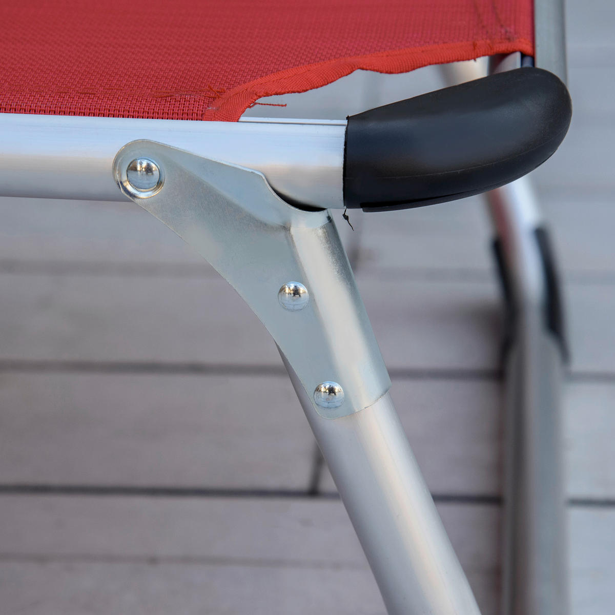 Outsunny Gartenliege rot Aluminium B/H/L: ca. 60x28x189 cm Gartenliege - rot (189,00/60,00/28,00cm) - Outsunny