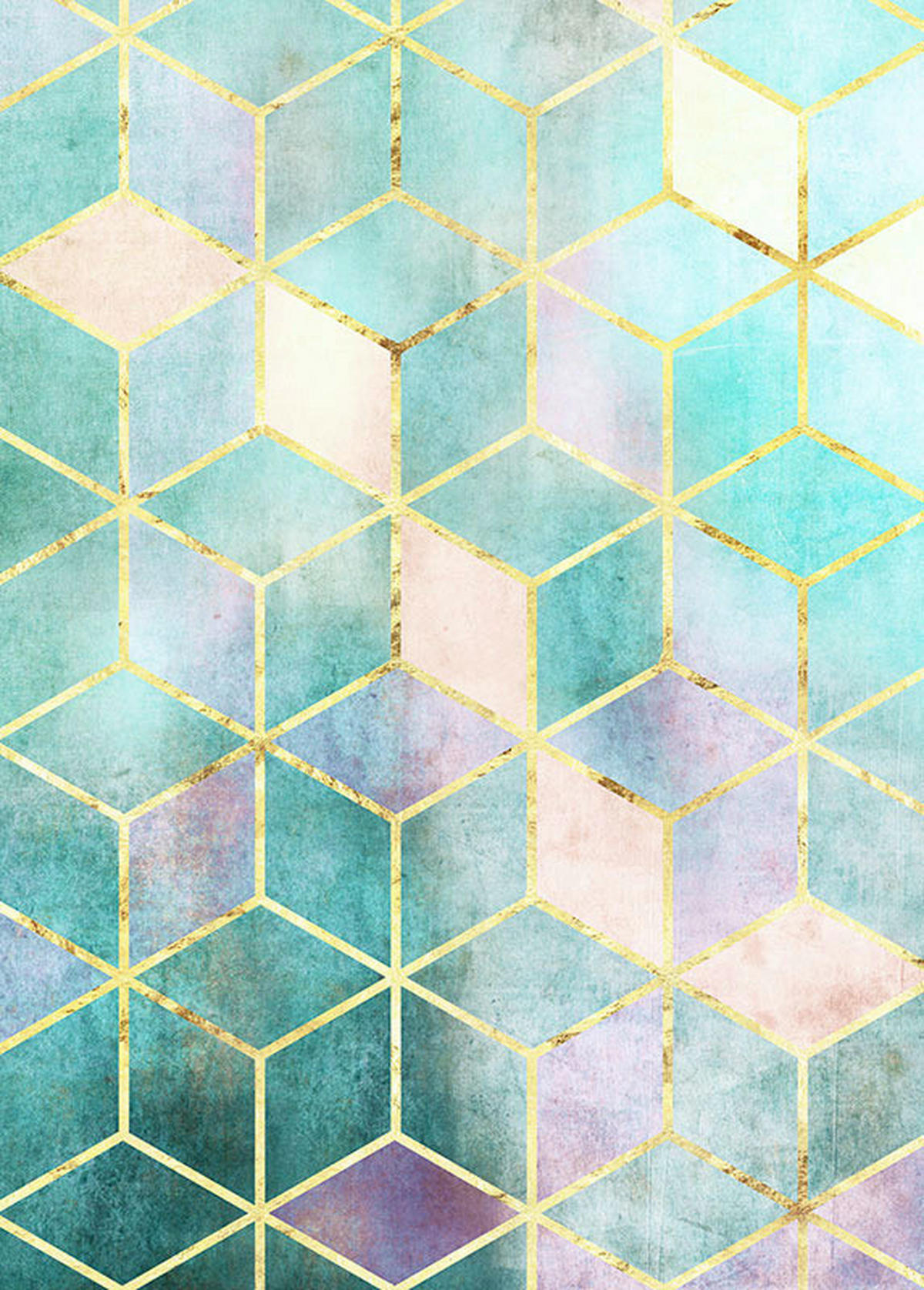 Komar Poster Mosaik Verde Abstrakt B/L: ca. 50x70 cm Mosaik Verde - (50,00/70,00cm) - Komar