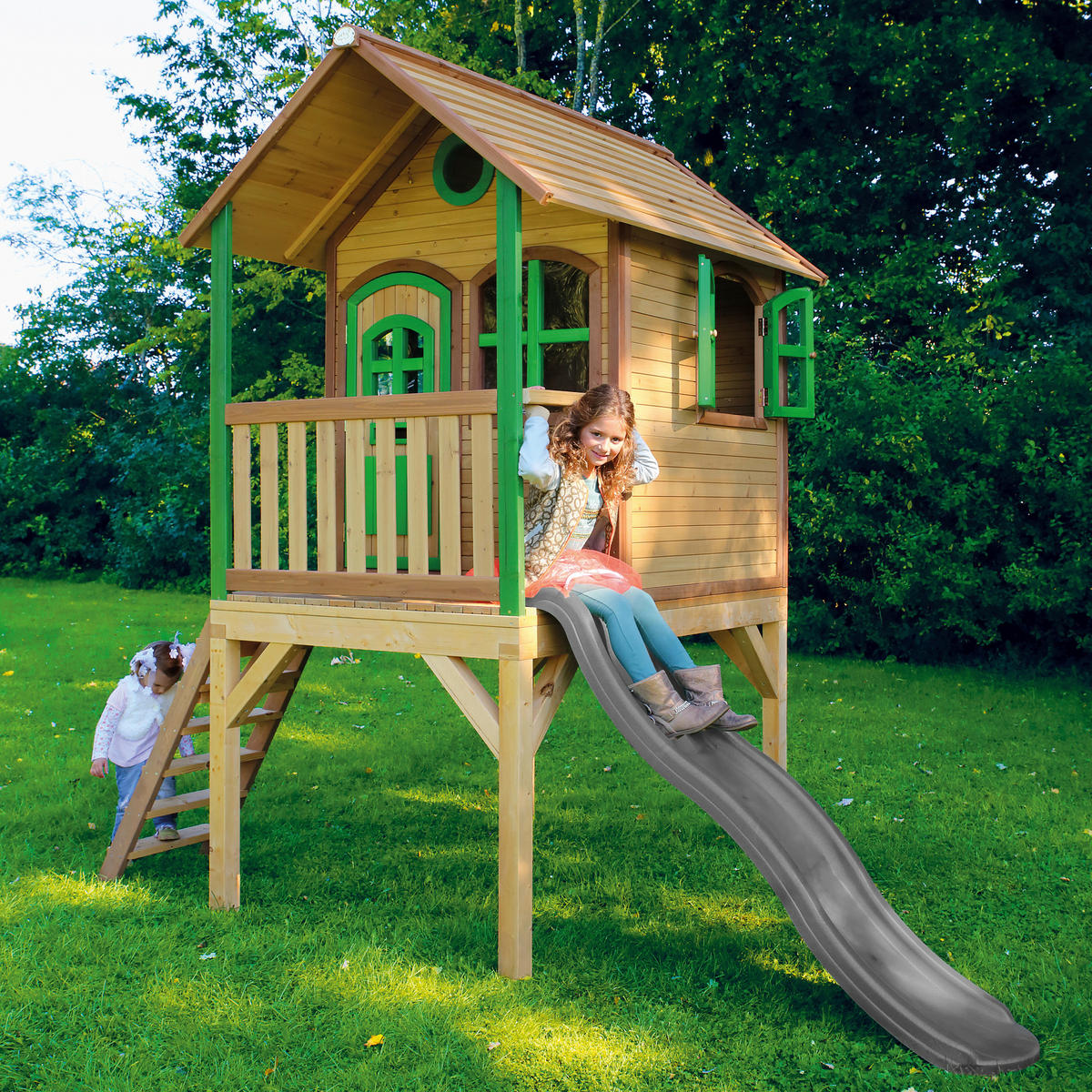 AXI Spielhaus Laura grün B/H/L: ca. 318x272x191 cm Laura - braun/grün (191,00/318,00/272,00cm) - AXI