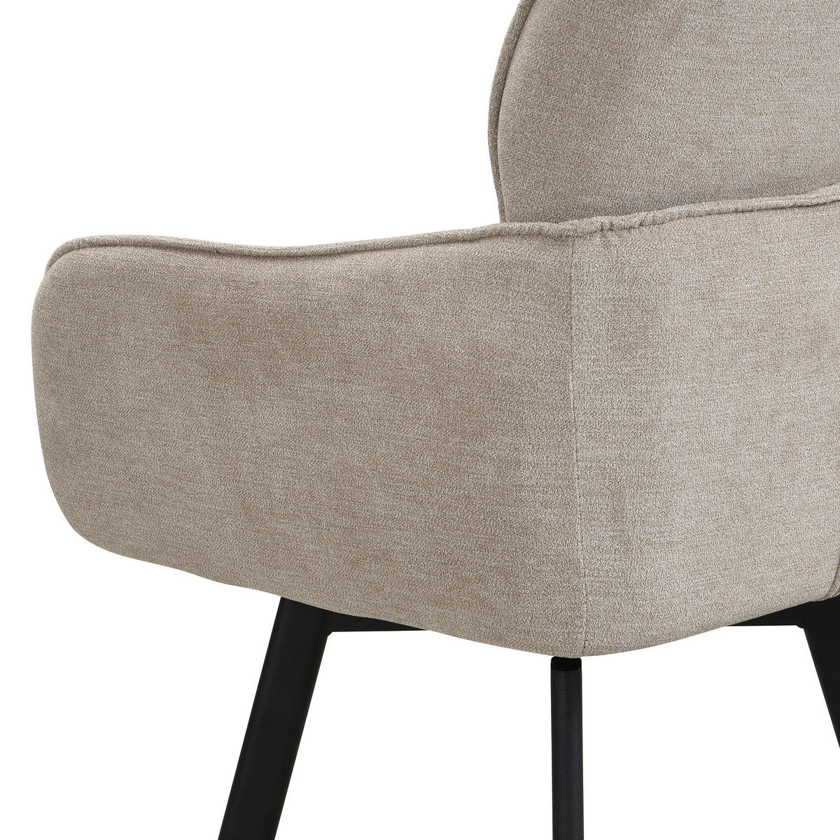Stuhl RICO schwarz taupe Metall Stoff B/H/T: ca. 61x90x63 cm RICO - schwarz/taupe (61,00/90,00/63,00cm) - byLIVING