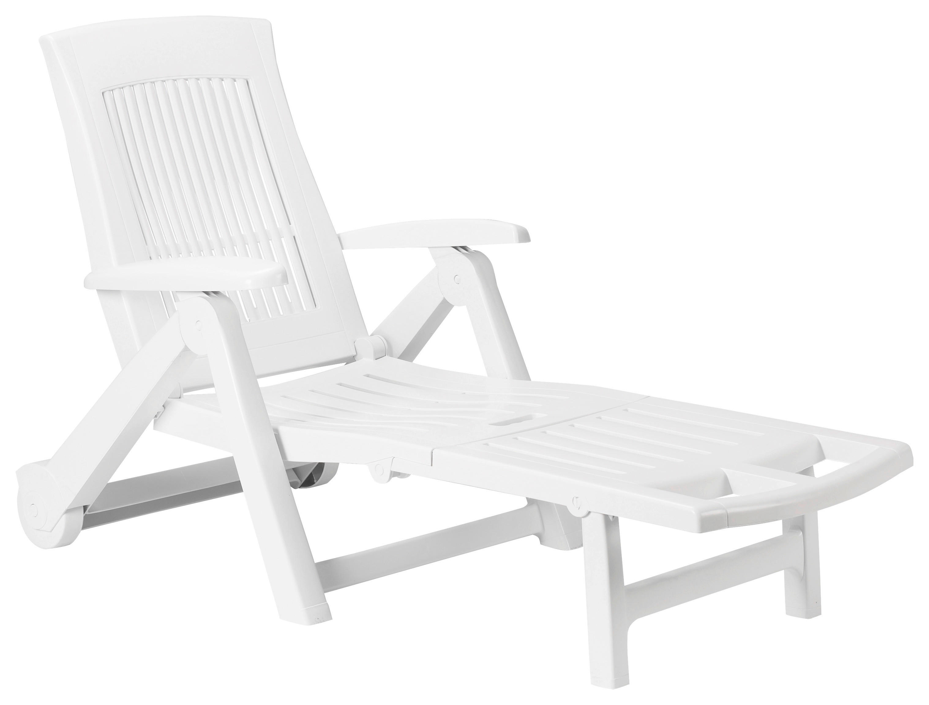 ProGarden Gartenliege weiß Kunststoff B/H/L: ca. 72x101x195 cm Gartenliege_Zircone - weiß (195,00/72,00/101,00cm) - ProGarden