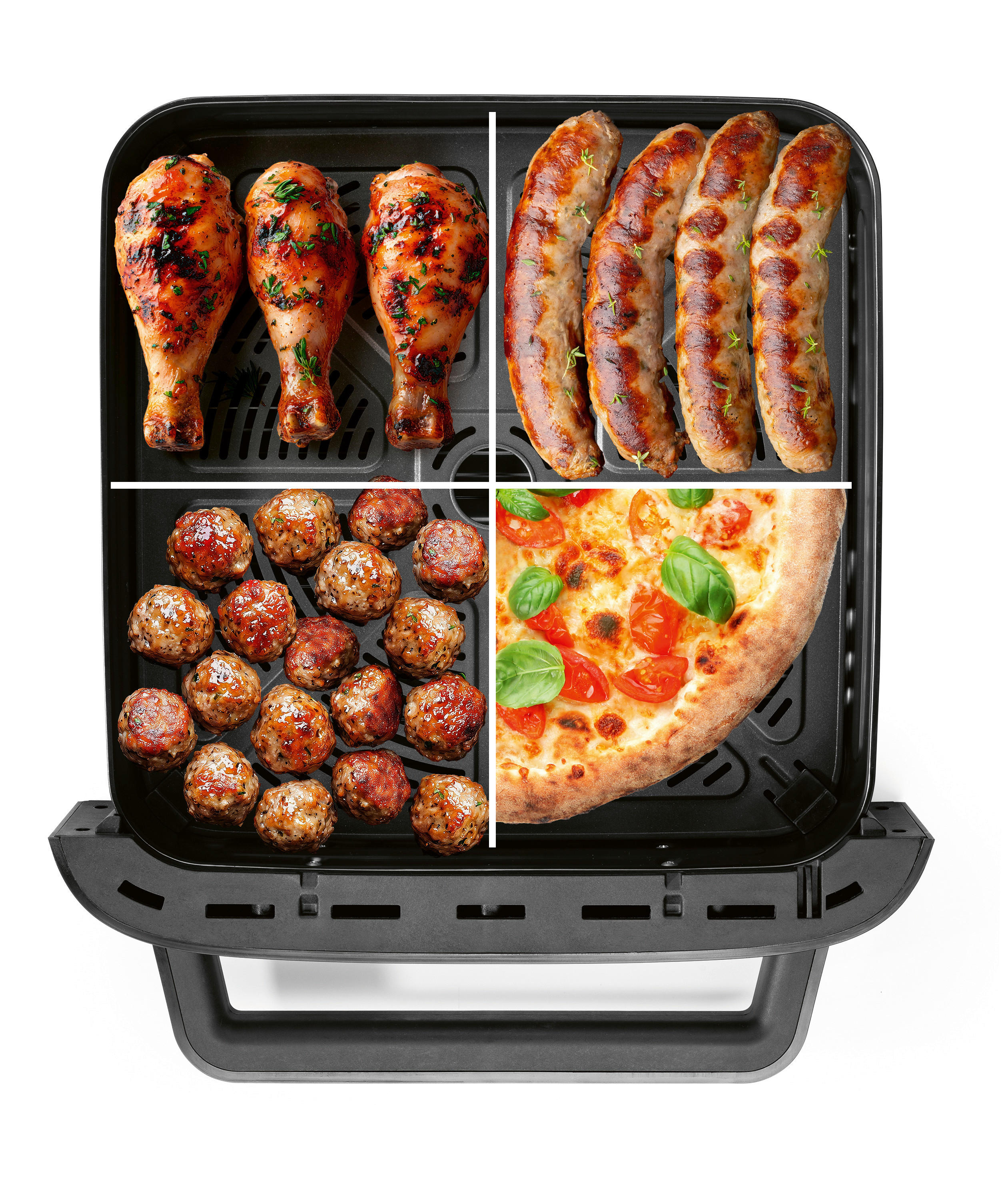 GOURMETmaxx Heißluftfritteuse Heißluftfritteuse - schwarz/silber (32,50/41,00/24,00cm) - GOURMETmaxx