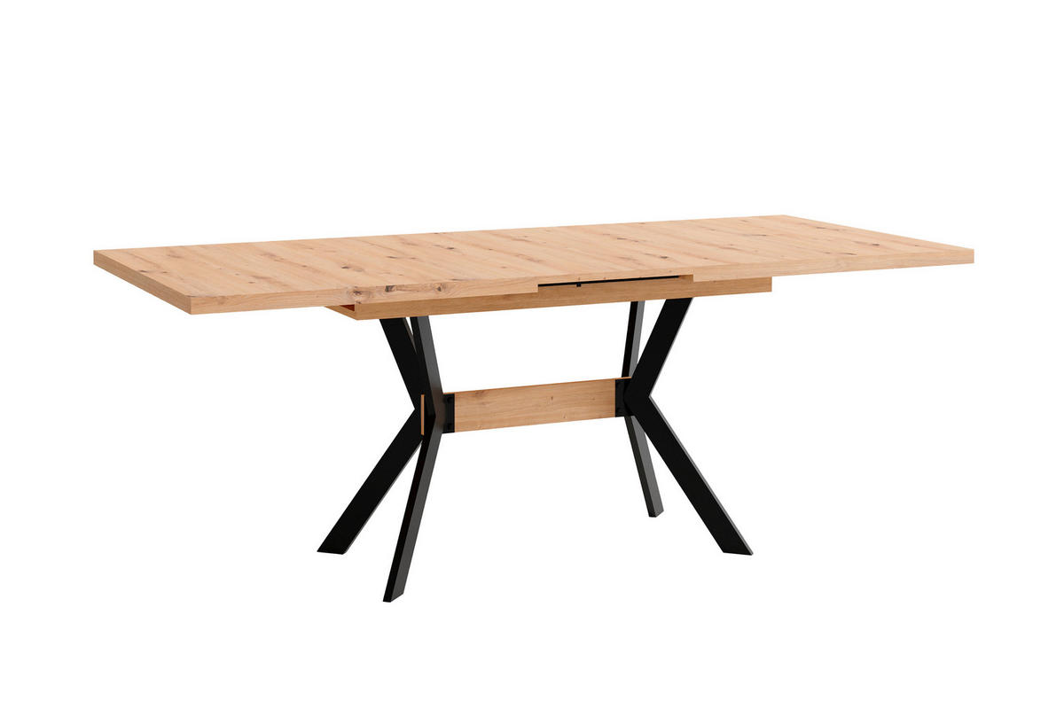 Tisch BREMEN Eiche Artisan Nachbildung B/H/T: ca. 160x75x90 cm BREMEN - Eiche/schwarz (160,00/75,00/90,00cm) - byLIVING