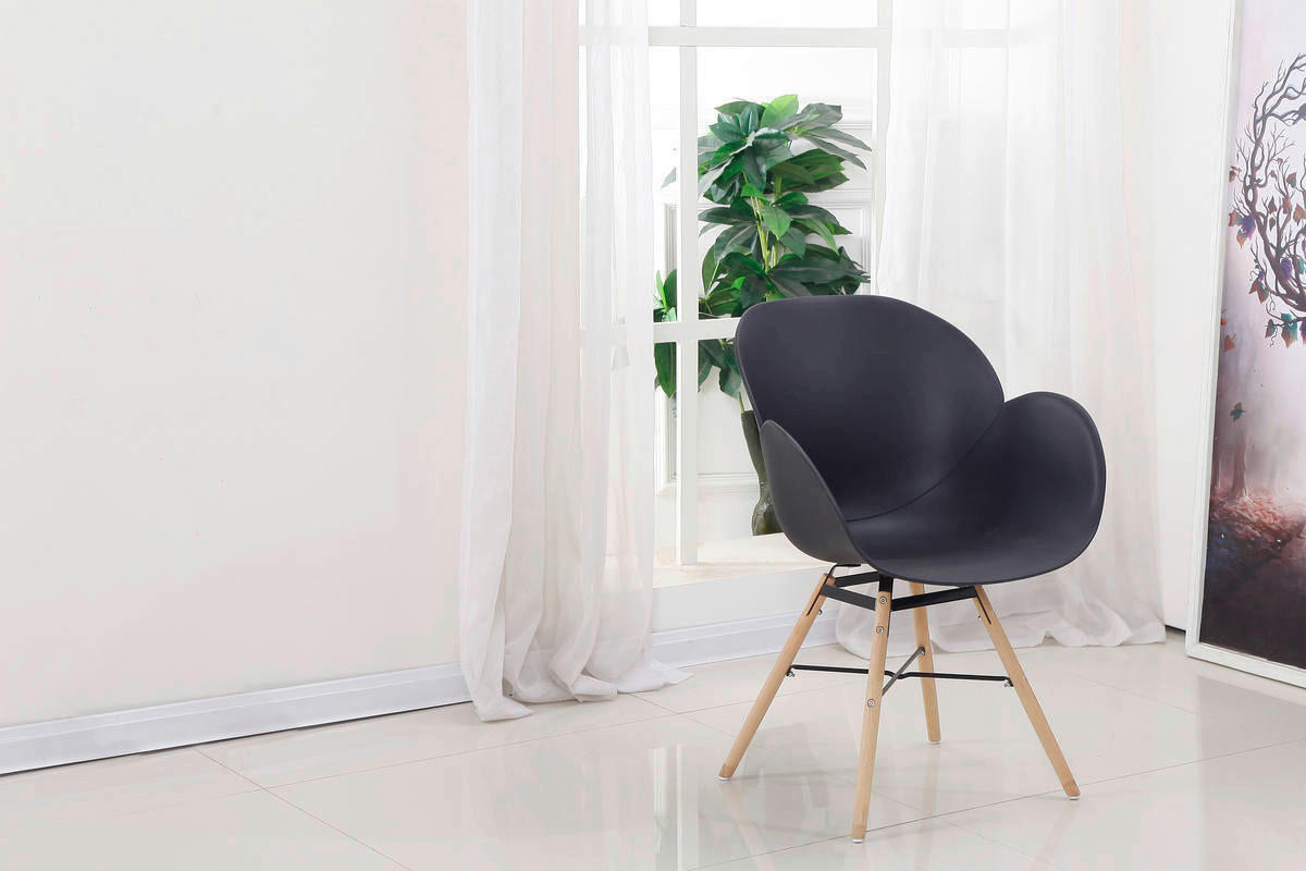 Stuhl Amalia 100 2er schwarz Kunststoff B/H/T: ca. 59x83,5x57,5 cm Amalia 100 2er - Eiche/schwarz (59,00/83,50/57,50cm) - 360 Living