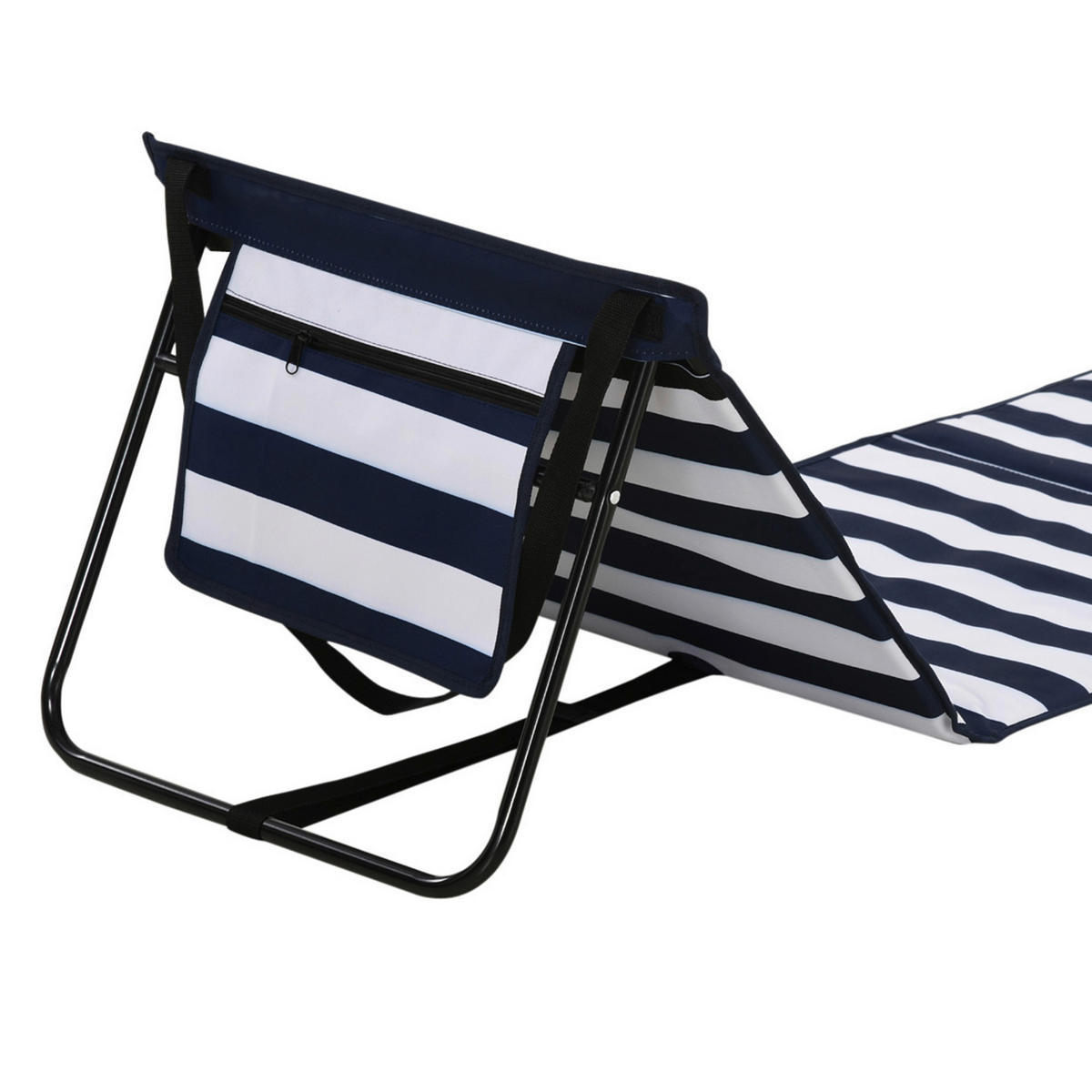 Outsunny Strandliegen blau Polyester B/H/L: ca. 51x40x142 cm Strandliegen - blau/weiß (142,00/51,00/40,00cm) - Outsunny