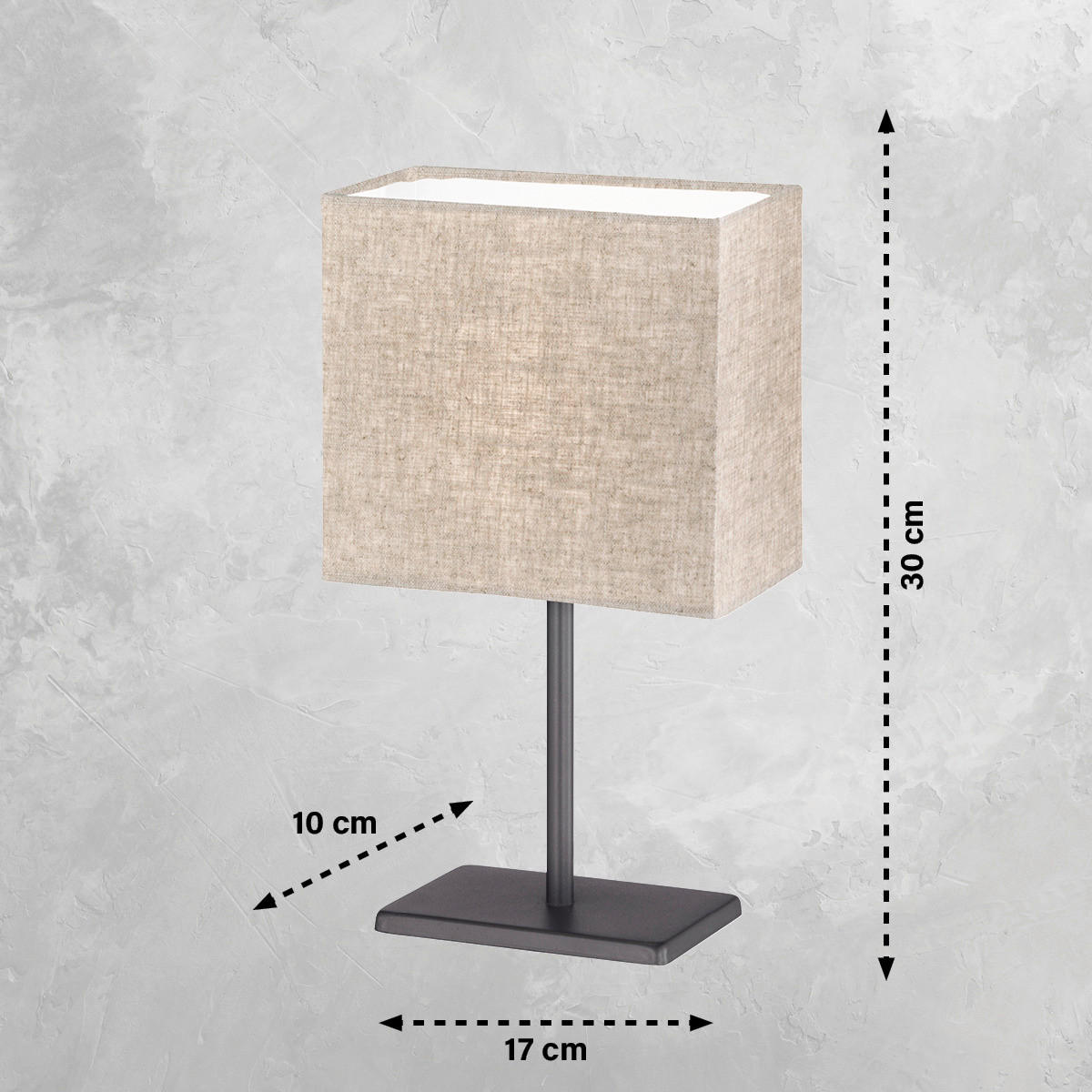 easy! by FHL Tischleuchte 850228 Kate schwarz sand Metall Textil B/H/T: ca. 10x30x17 cm E14 1 Brennstellen Kate - sand/schwarz (10,00/30,00/17,00cm) - easy! by FHL