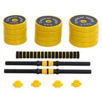 HOMCOM Hantelset 2in1 gelb Eisen B/H/L: ca. 19,5x19,5x152 cm Hantelset_2in1 - gelb/schwarz (152,00/19,50/19,50cm) - HOMCOM