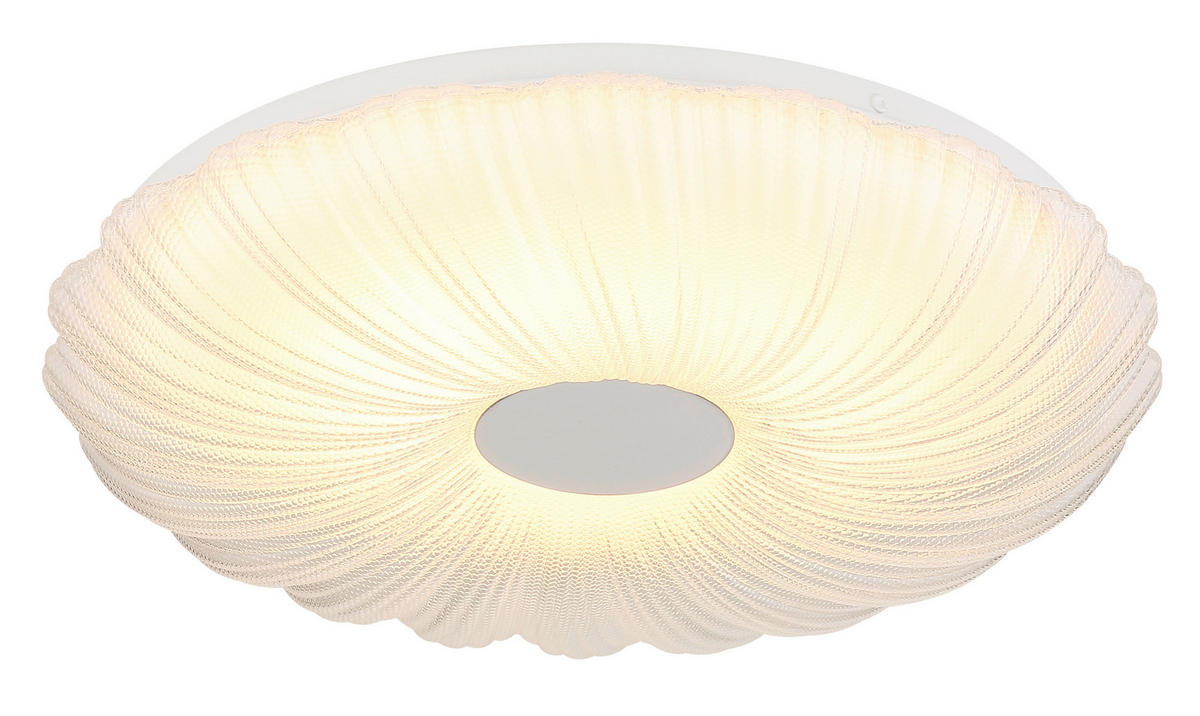 GLOBO Deckenleuchte weiß Satiniert Opal Metall Kunststoff H/D: ca. 7x38 cm 1 Brennstellen CAVENDISH - weiß/Satiniert (38,00/7,00cm) - GLOBO