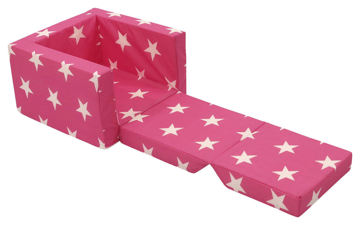 Kindersessel Luca pink weiß B/H/T: ca. 48x48x41 cm Liegefläche B/L: ca. 34x115 cm Luca - pink/weiß (48,00/48,00/41,00cm)