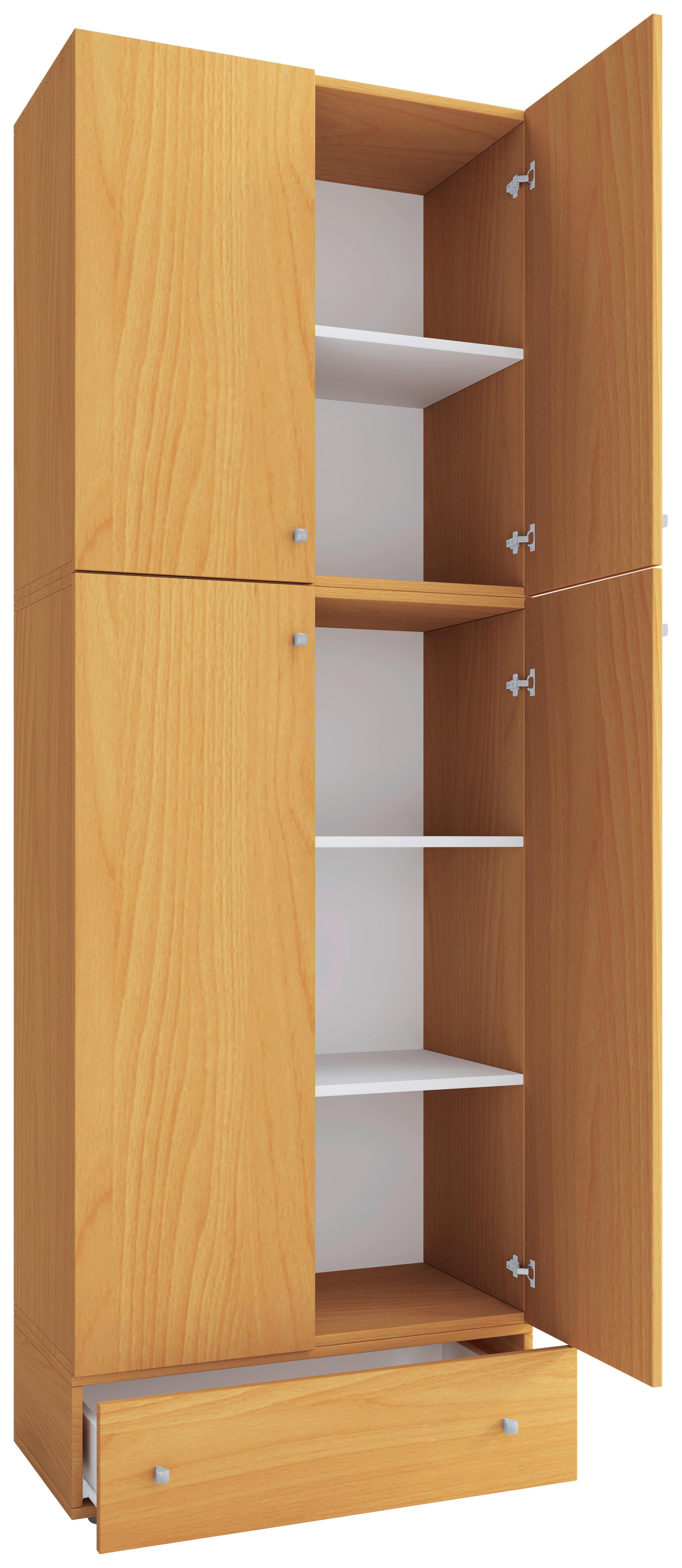 Büroschrank Lona buche Nachbildung weiß B/H/T: ca. 70x200x39 cm