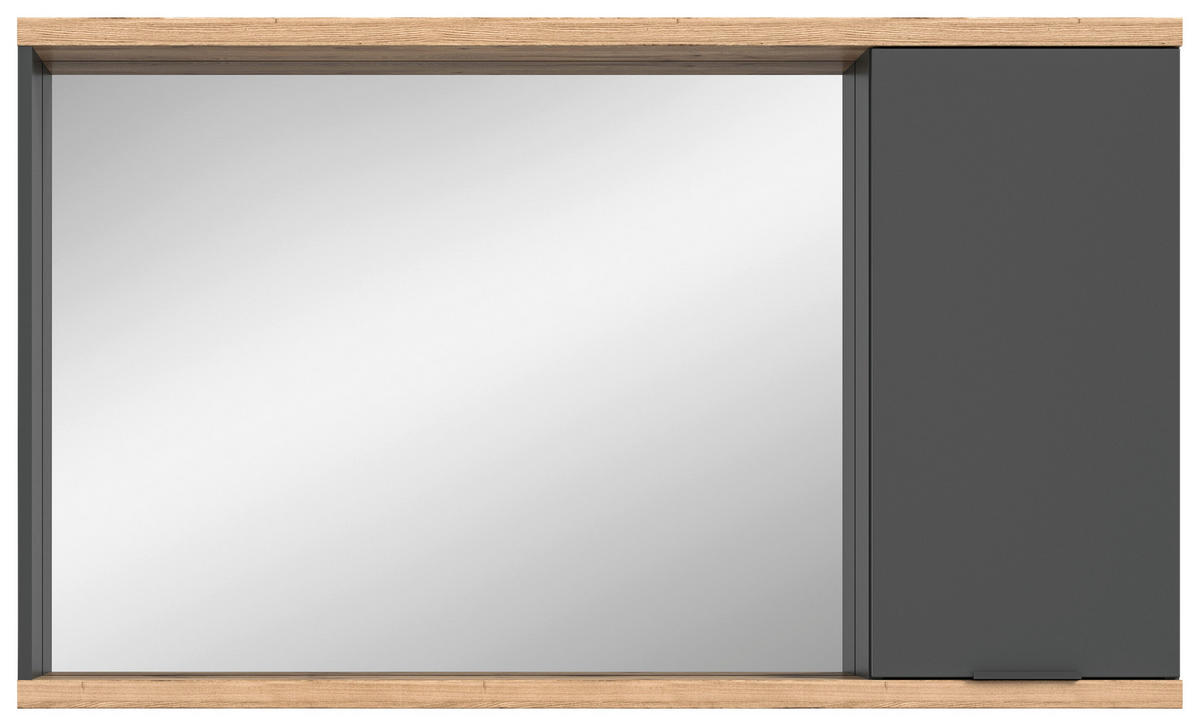 Spiegelschrank Nuaro anthrazit Nox Oak Nachbildung B/H/T: ca. 130x77x20 cm Nuaro - anthrazit (130,00/77,00/20,00cm) - xonox.home