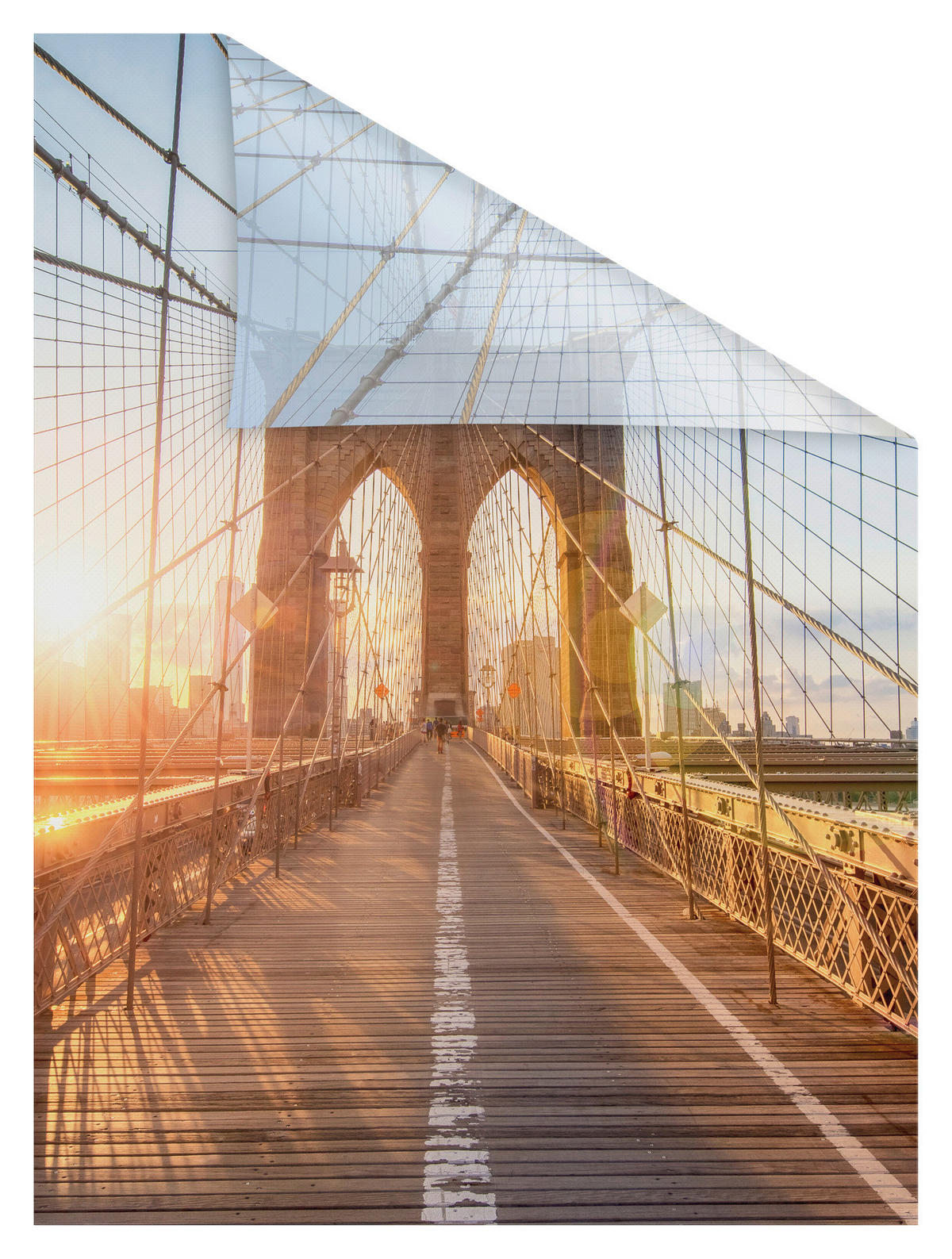 LICHTBLICK Fensterfolie Brooklyn Bridge Brooklyn Bridge Brooklyn Bridge orange B/L: ca. 50x100 cm Brooklyn Bridge - orange (50,00/100,00cm) - LICHTBLICK
