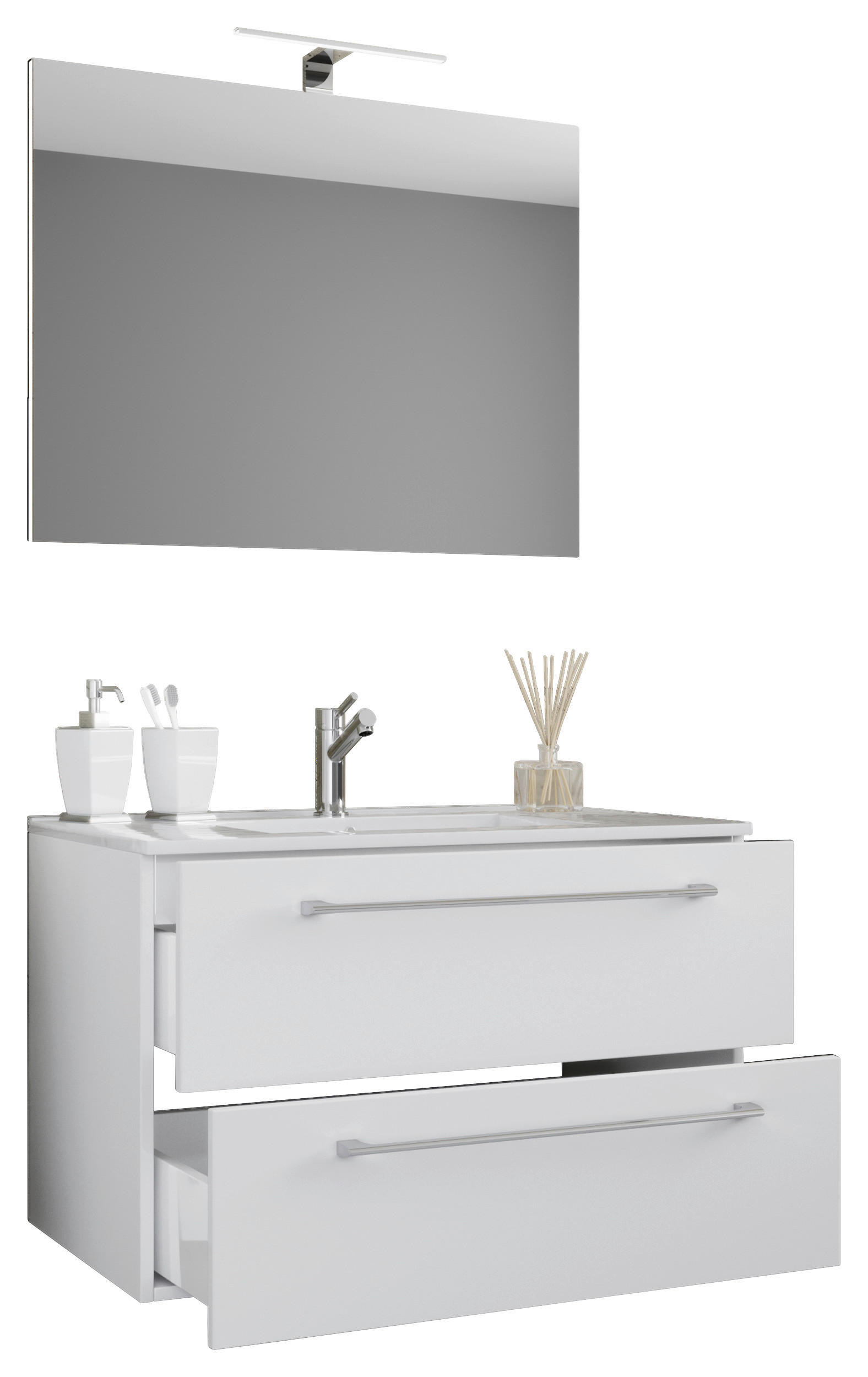 Waschplatz 3tlg-Badinos weiß weiß B/H/T: ca. 80x50x46 cm 3tlg-Badinos - weiß (80,00/50,00/46,00cm) - VCM Möbel