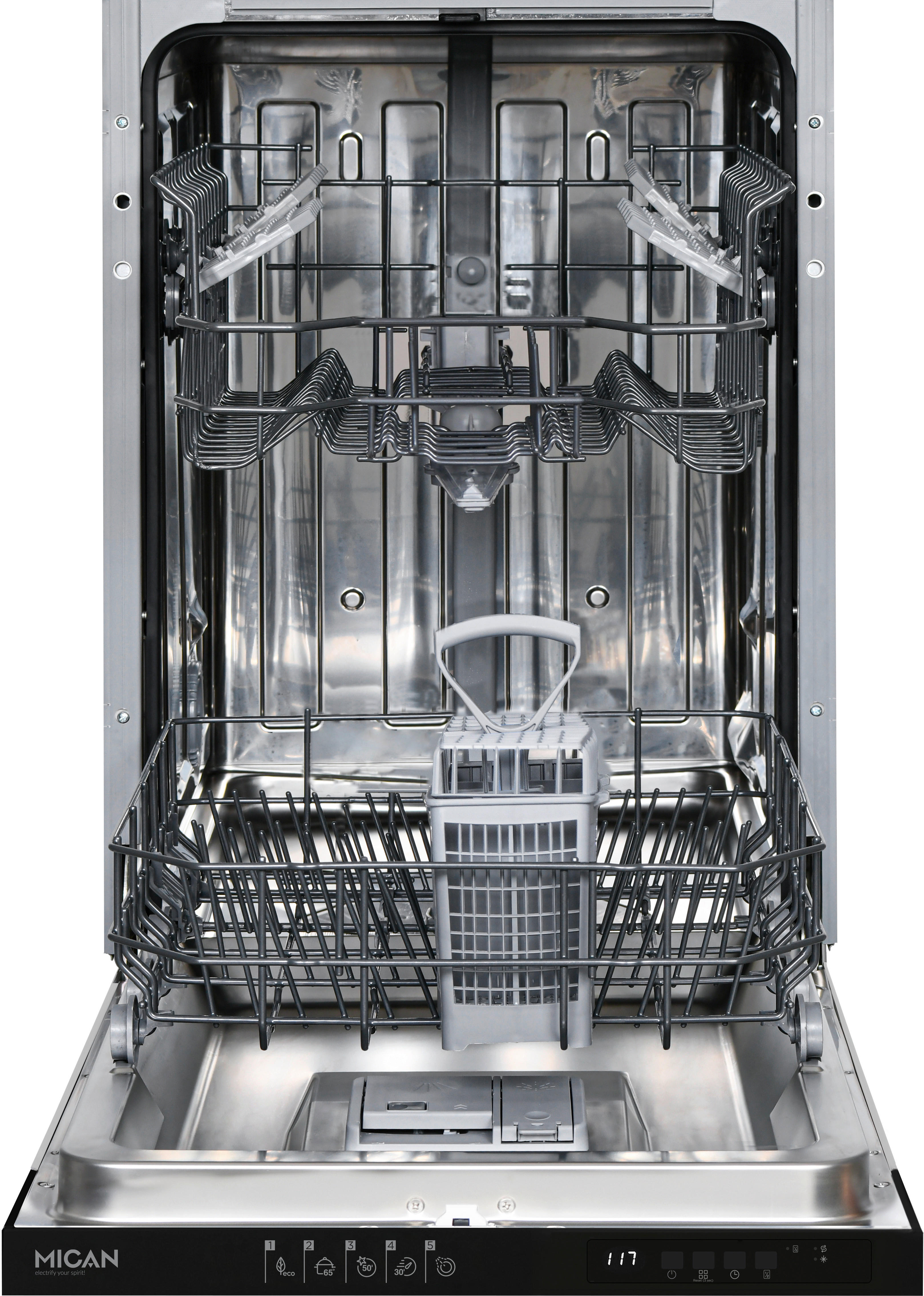 Mican Einbaugeschirrspüler GSV45D Edelstahloptik Edelstahl B/H/T: ca. 44,8x82x55 cm GSV45D - Edelstahloptik (44,80/82,00/55,00cm) - Mican
