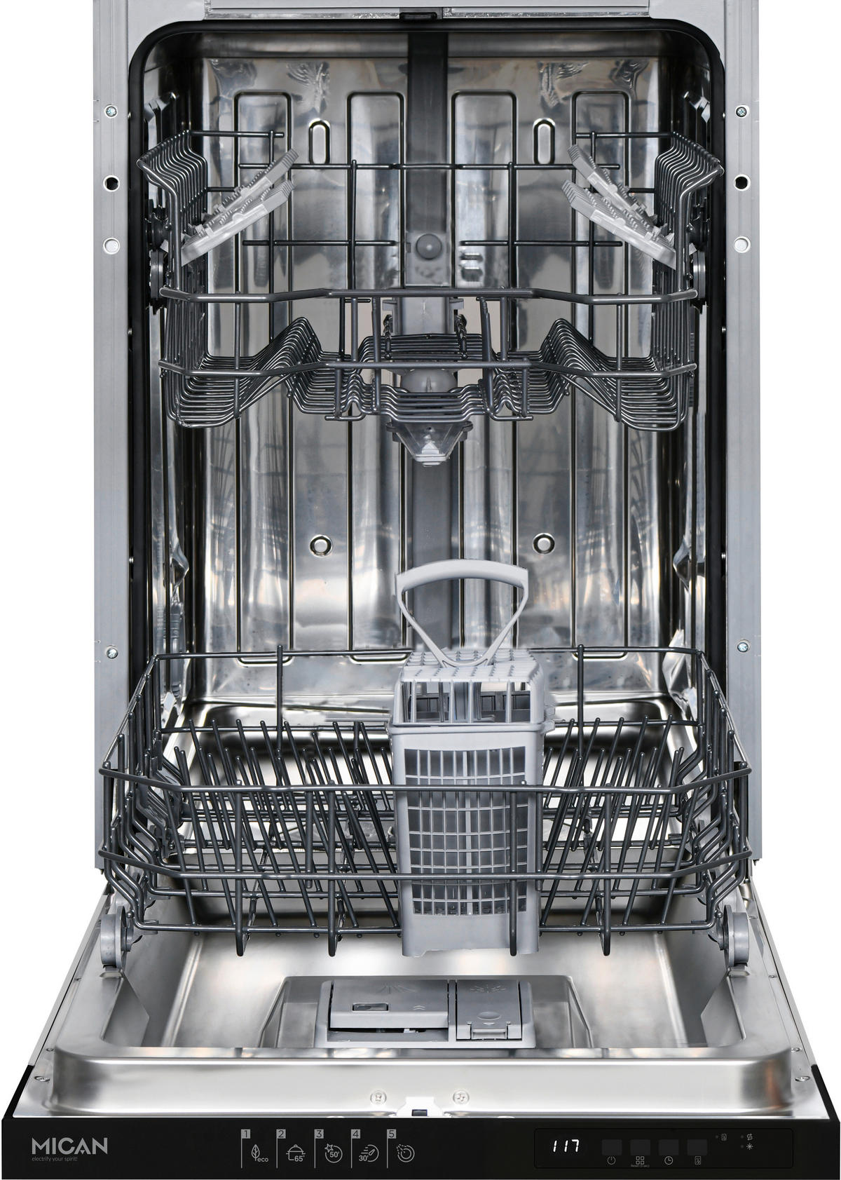 Mican Einbaugeschirrspüler GSV45D Edelstahloptik Edelstahl B/H/T: ca. 44,8x82x55 cm GSV45D - Edelstahloptik (44,80/82,00/55,00cm) - Mican