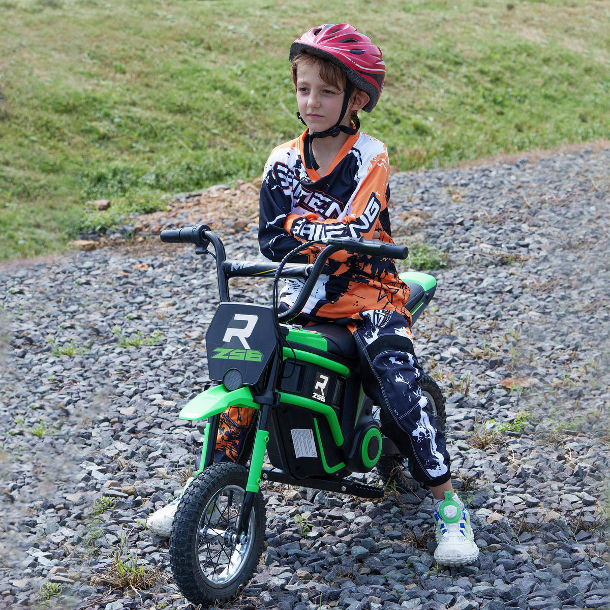 HOMCOM Kinder-Elektromotorrad grün B/H/L: ca. 64x76,5x119 cm Kinder-Elektromotorrad - grün (119,00/64,00/76,50cm) - HOMCOM