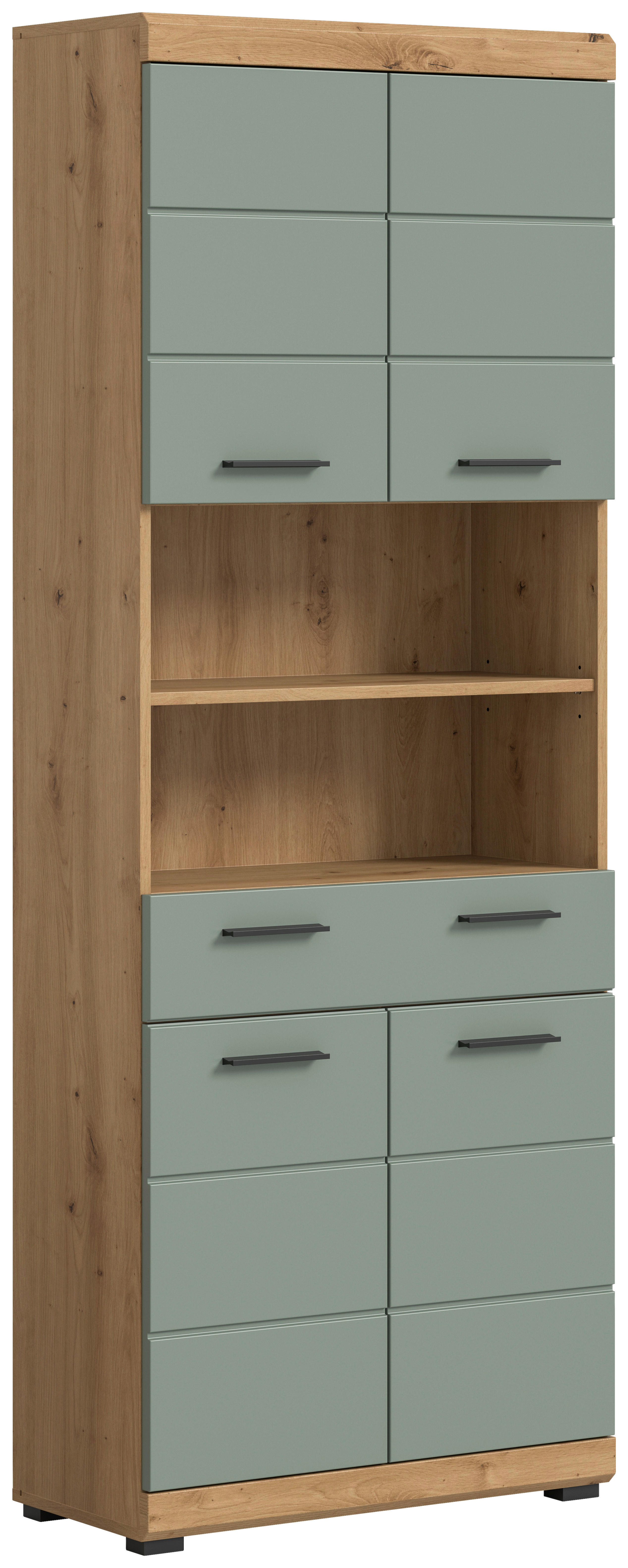 Badhochschrank Scout Eiche Artisan Nachbildung salbei Nachbildung B/H/T: ca. 74x191x31 cm Scout - Eiche/salbei (74,00/191,00/31,00cm) - xonox.home
