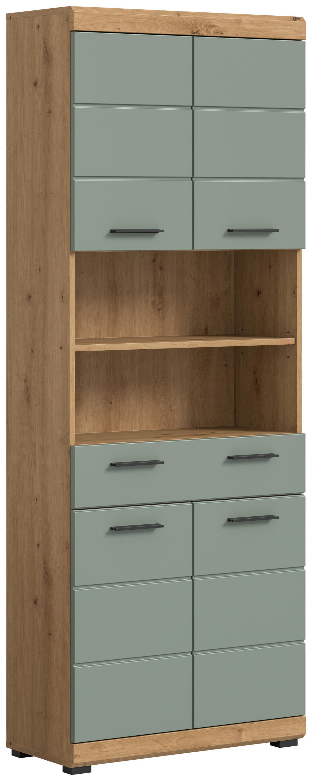 Badhochschrank Scout Eiche Artisan Nachbildung salbei Nachbildung B/H/T: ca. 74x191x31 cm Scout - Eiche/salbei (74,00/191,00/31,00cm) - xonox.home