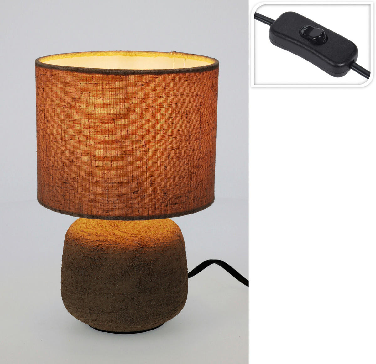 Tischlampe braun Keramik E14 1 Brennstellen Tischlampe - braun