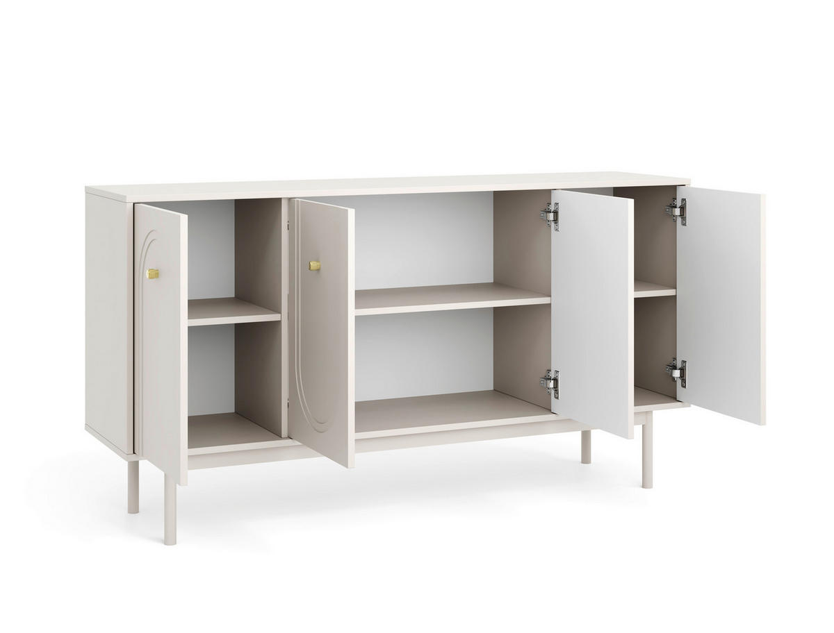 Kommode MAZOMA Eiche Kaschmirgrau Nachbildung gold Optik B/H/T: ca. 154x82x39 cm MAZOMA - gold/Eiche (154,00/82,00/39,00cm) - WIPMEB