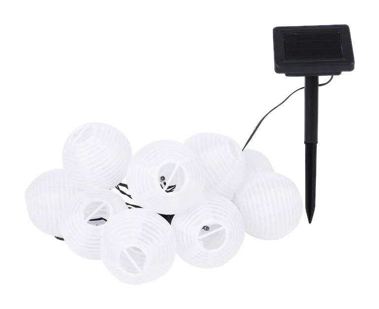 Solarlichterkette weiß Kunststoff Polyester L: ca. 380 cm Solar-Lichterkette_Lampion weiß - weiß (380,00cm) - POCOline