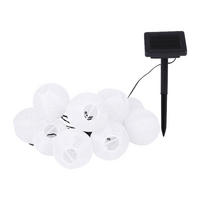 Solarlichterkette weiß Kunststoff Polyester L: ca. 380 cm Solar-Lichterkette_Lampion weiß - weiß (380,00cm) - POCOline