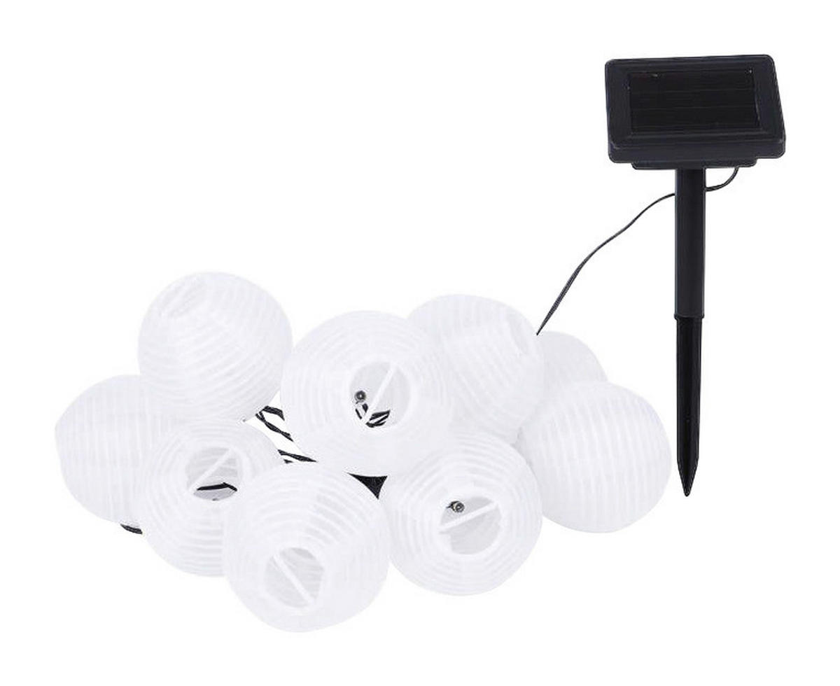 Solarlichterkette weiß Kunststoff Polyester L: ca. 380 cm Solar-Lichterkette_Lampion weiß - weiß (380,00cm) - POCOline