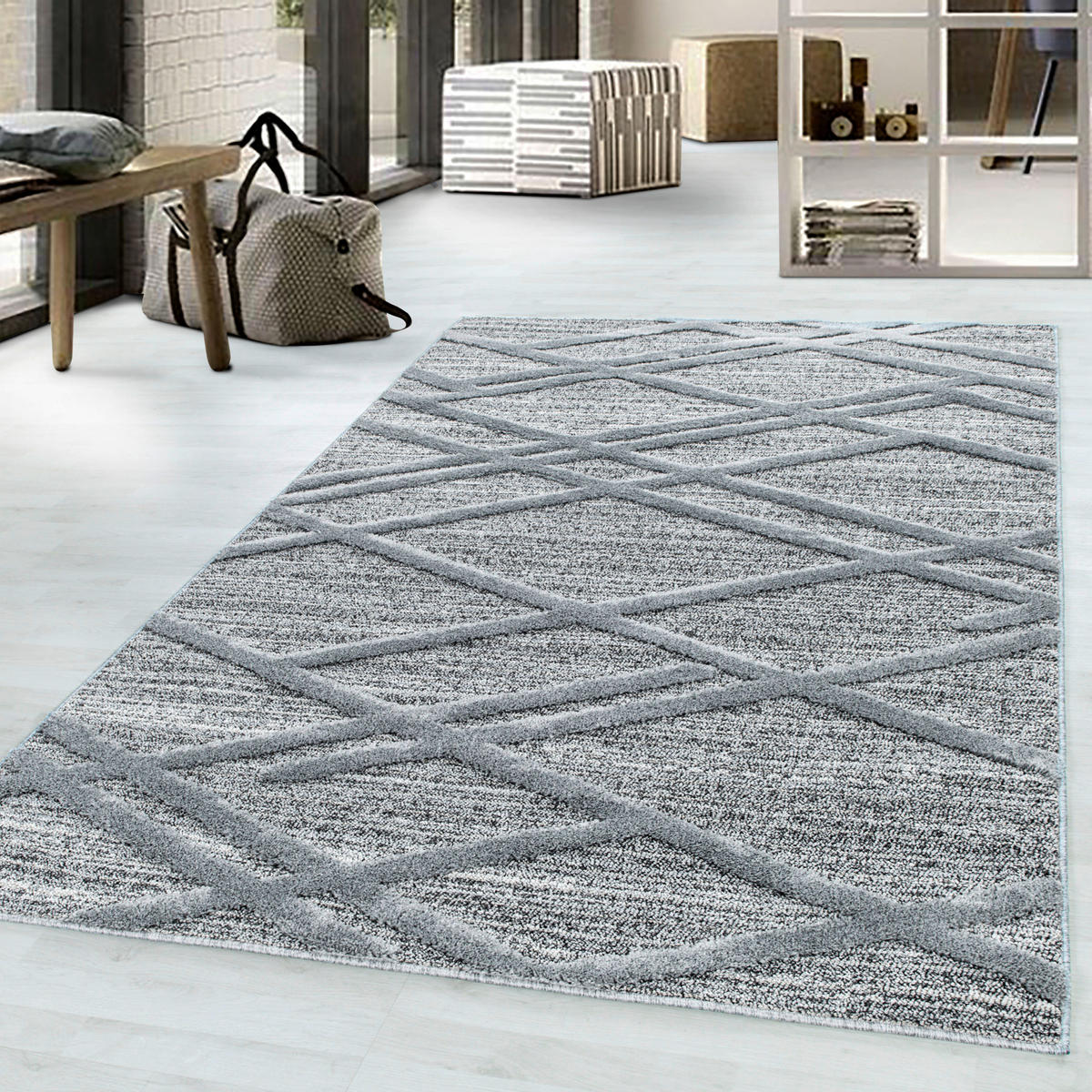 Ayyildiz Teppich PISA grau B/L: ca. 80x250 cm PISA - grau (80,00/250,00cm) - Ayyildiz
