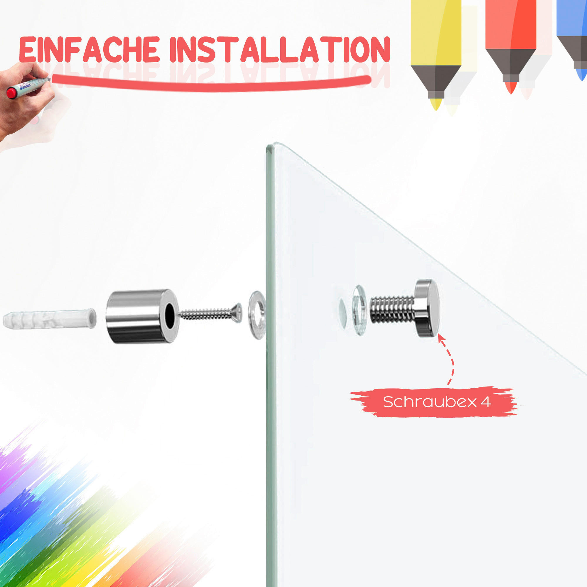 Vinsetto Wandboard Magnettafel - weiß (0,40/60,00/90,00cm) - Vinsetto